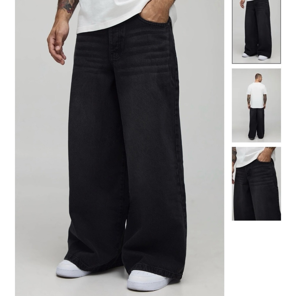 Boohoo Man Men's Relaxed Black Jeans